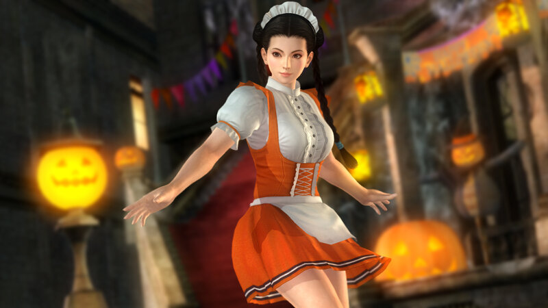 Female Character in Maid Outfit — Orange