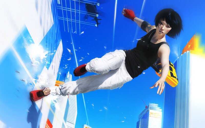 Female Character in Mid-air — Blue, Dramatic, Afternoon