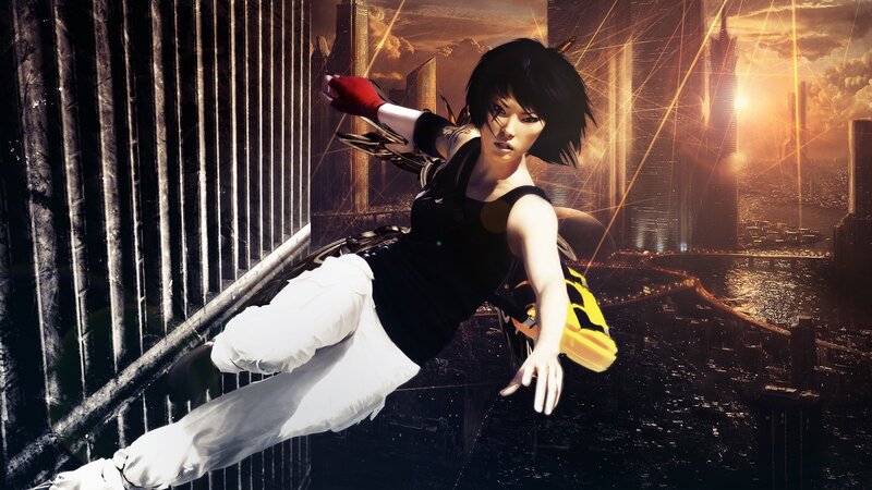 Female Character in Mid-air