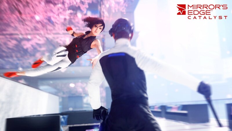 Female Character in Mid-air — White