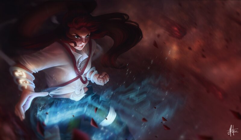 Female Character in Motion — Red