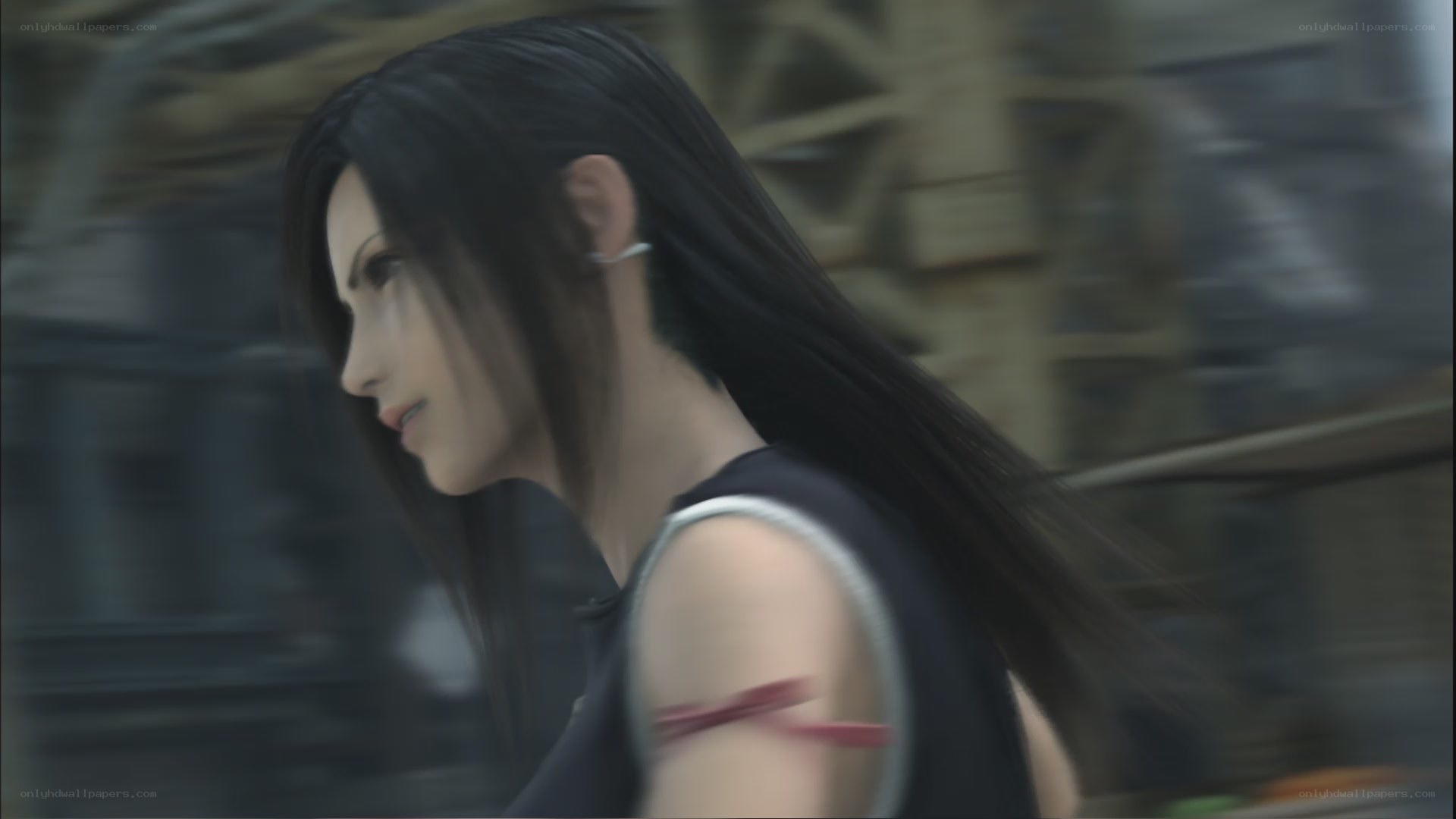 female character in motion