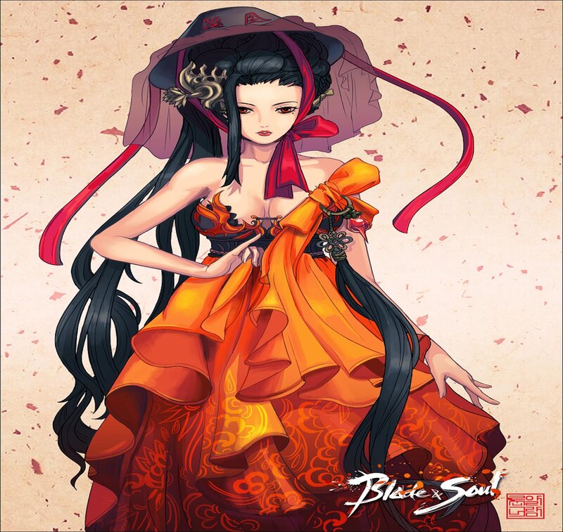 Female Character in Orange Dress
