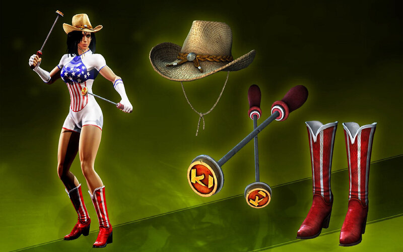 Female Character in Patriotic Outfit