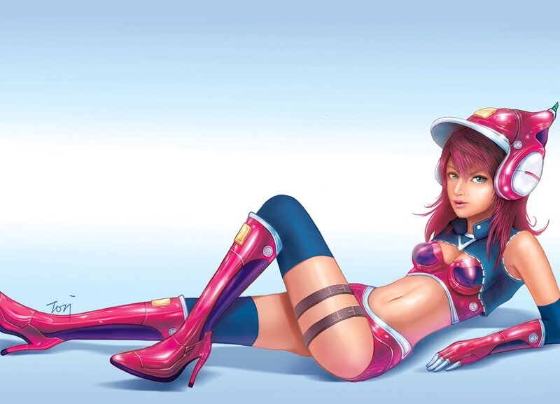 Female Character in Pink Boots