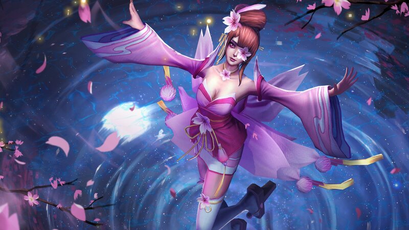 Female Character in Pink Kimono