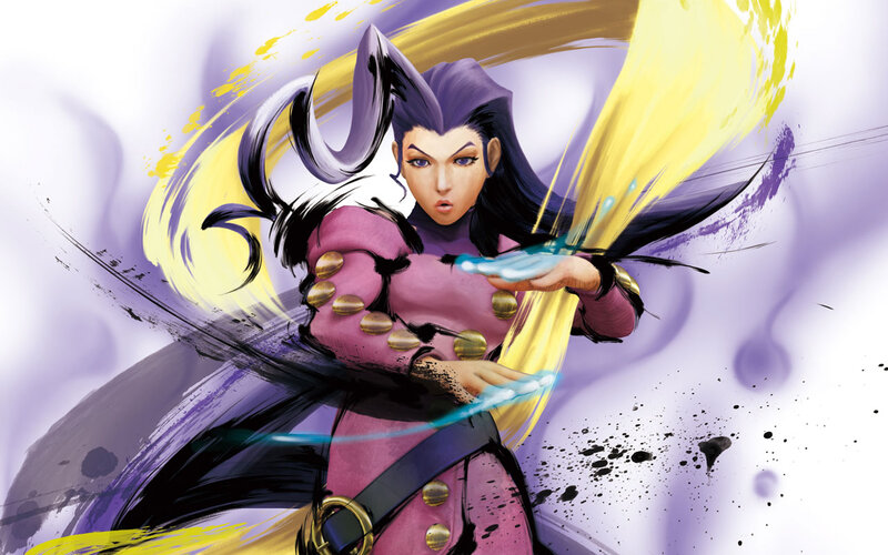 Female Character in Pink Outfit — Purple