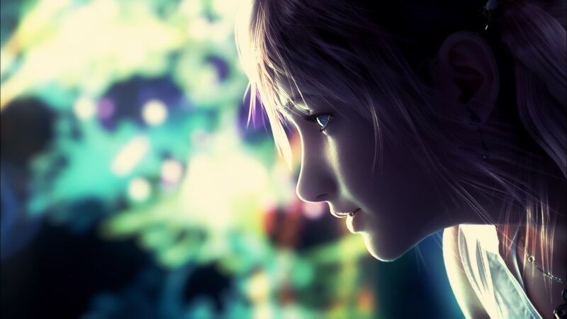 Female Character in Profile — Purple, Contemplative, 3d Render