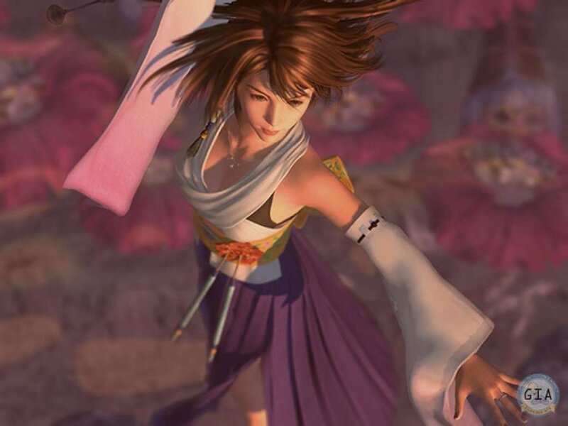 female character in purple and white