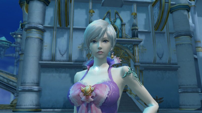 female character in purple dress