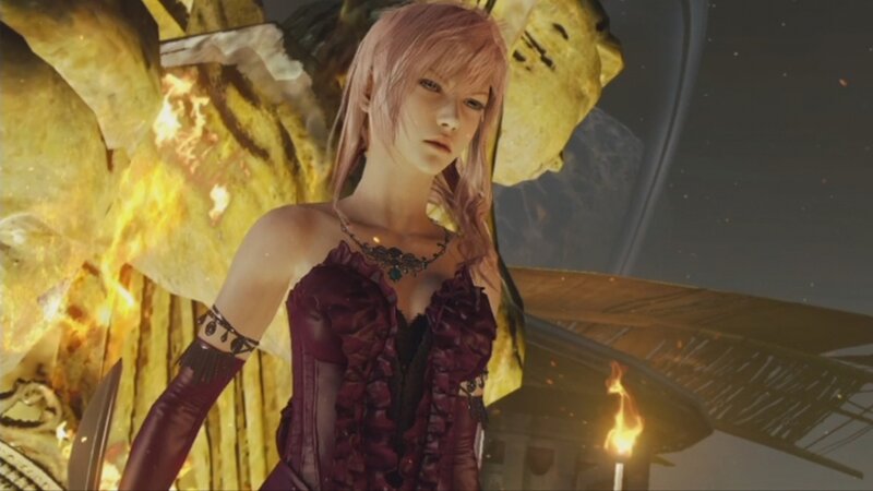 Female Character in Purple Dress — Dramatic, Night, 3d Render