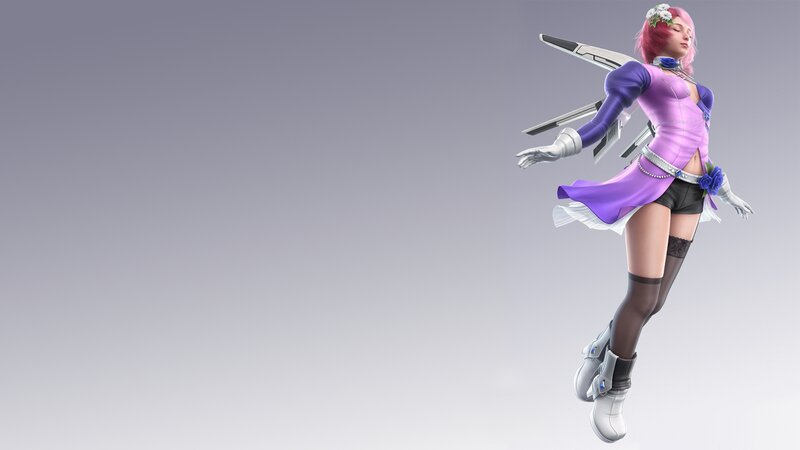 Female Character in Purple Outfit — Calm