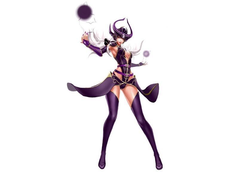 Female Character in Purple Outfit — Dynamic, Digital Art