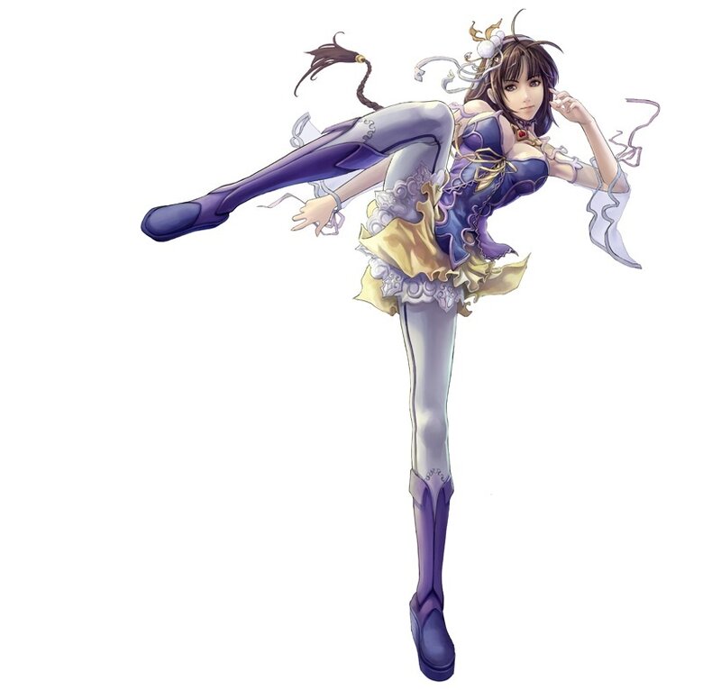 Female Character in Purple Outfit — Dynamic