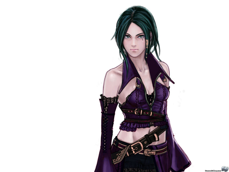 female character in purple outfit