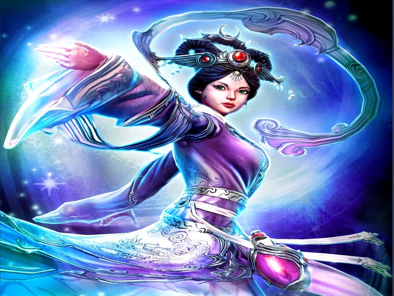 Female Character in Purple Robe — Dramatic