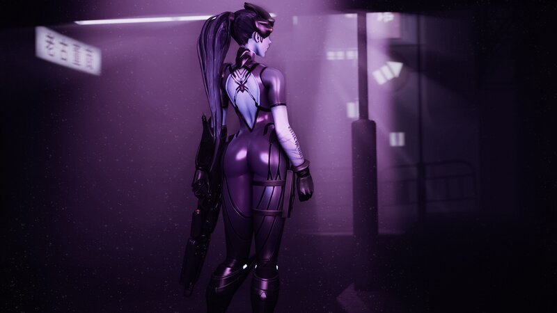 Female Character in Purple Suit — Dark, Dramatic
