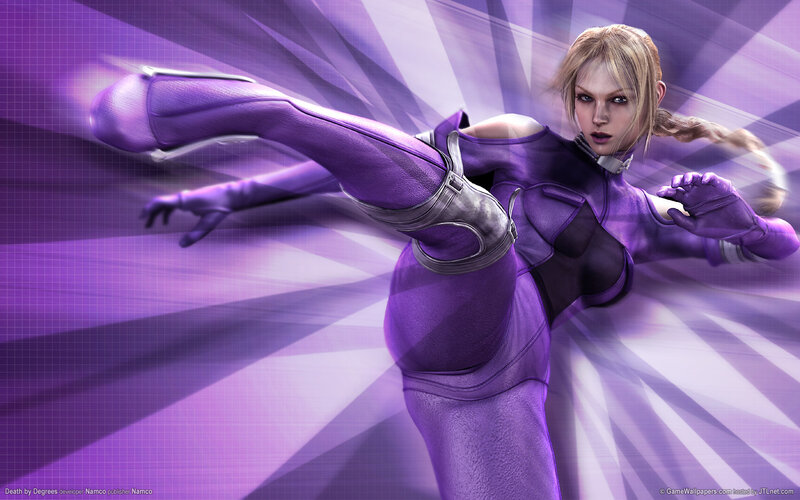 Female Character in Purple Suit — Dynamic, Intense