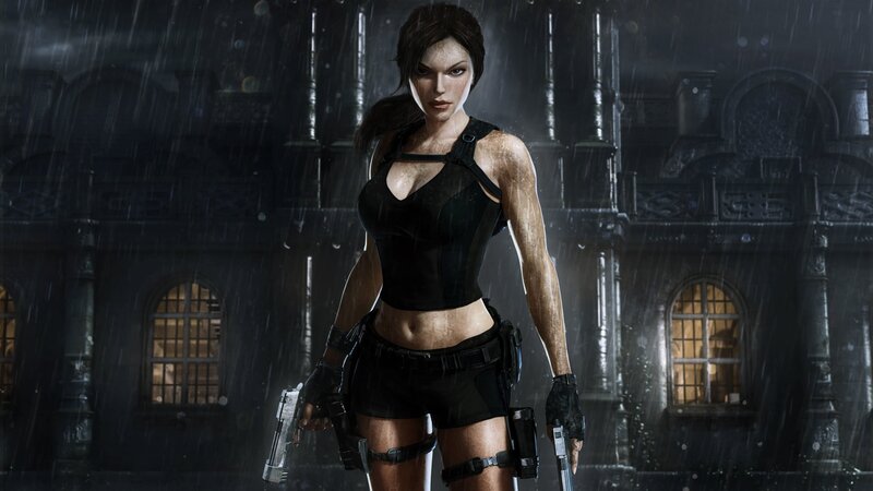 Female Character in Rain — Black