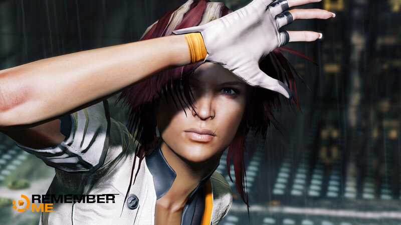 Female Character in Rain — White