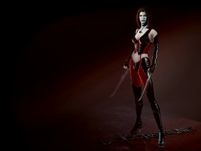 female character in red and black