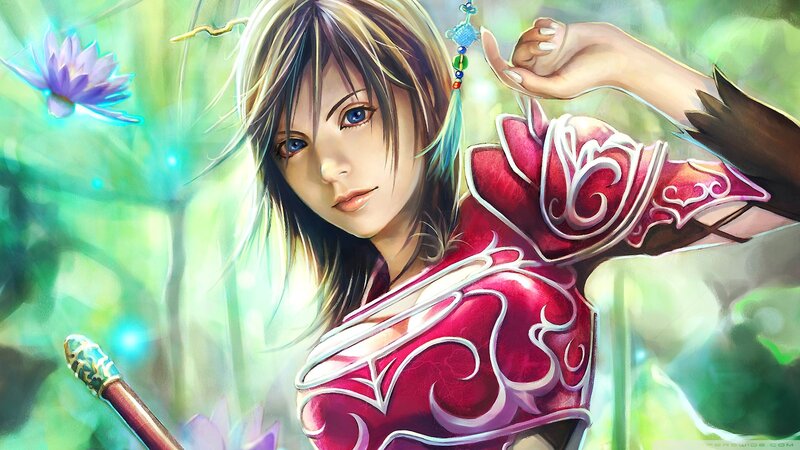 Female Character in Red Armor — Serene