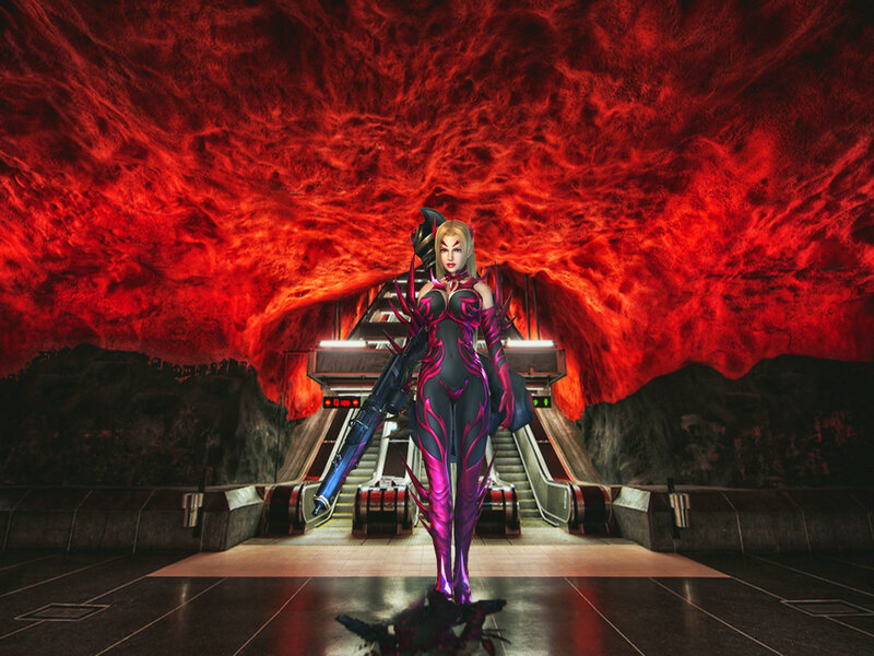 Female Character in Red Cave