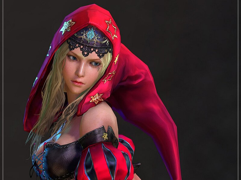 Female Character in Red Cloak — Dramatic