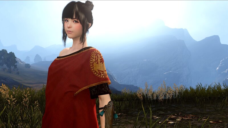 female character in red dress