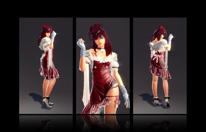 female character in red dress