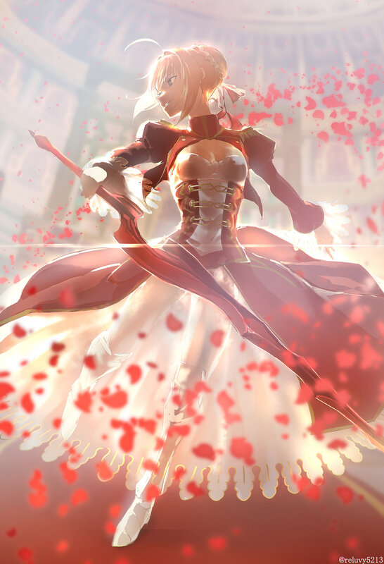 Female Character in Red Dress — Dramatic, Anime