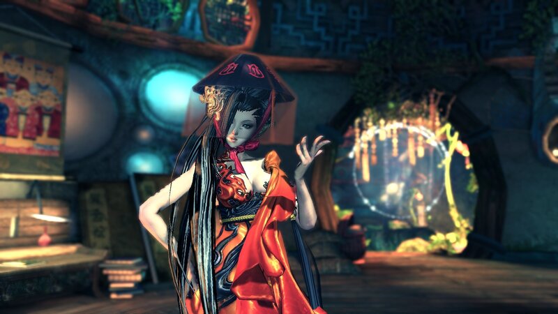 Female Character in Red Dress — Dramatic, Night, 3d Render