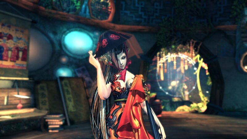 Female Character in Red Dress — Mysterious