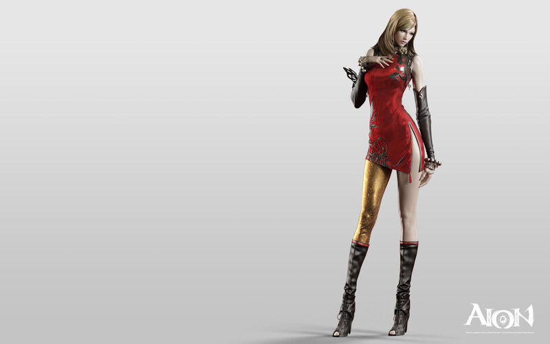 Female Character in Red Dress — Neutral