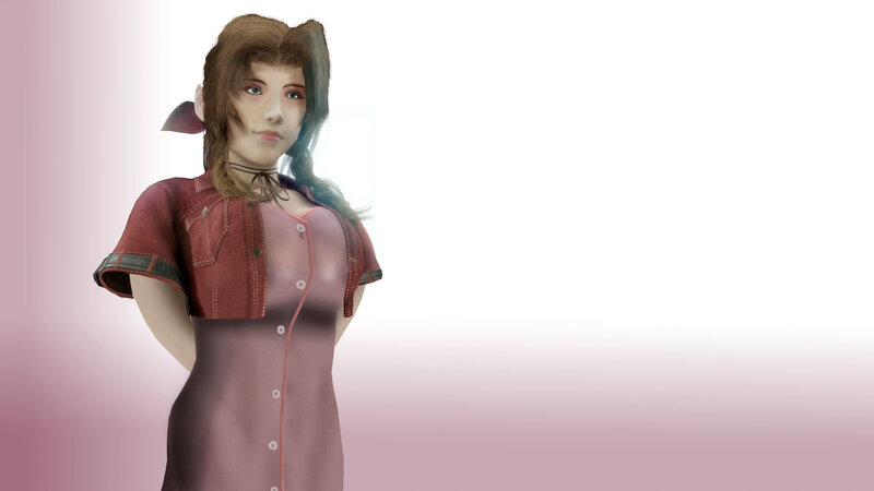 female character in red dress
