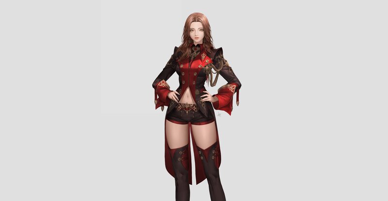 Female Character in Red Outfit — Confident, 3d Render