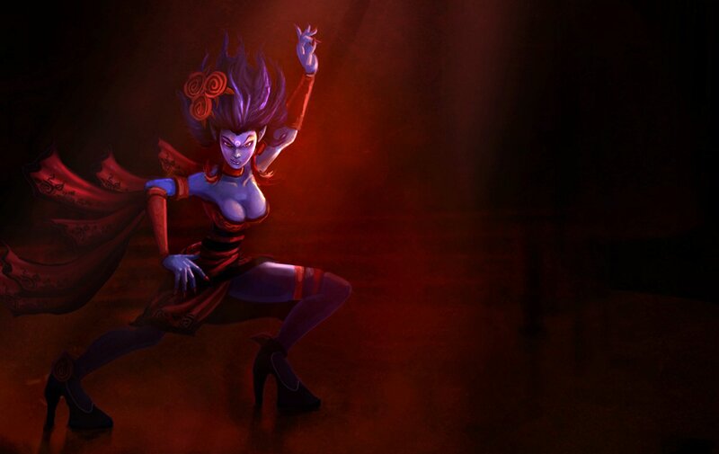 Female Character in Red Outfit — Dramatic, Digital Art