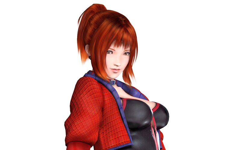 female character in red outfit
