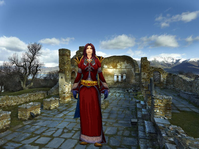 Female Character in Red Robe — Serene