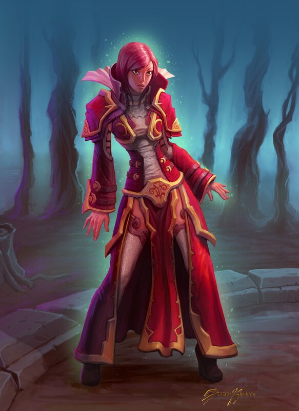 female character in red robes