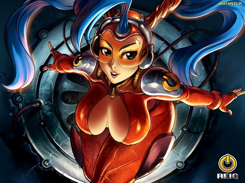 female character in red suit