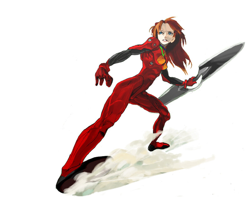 Female Character in Red Suit — Action