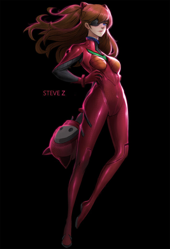 Female Character in Red Suit — Dramatic, Digital Art, Cat Ears