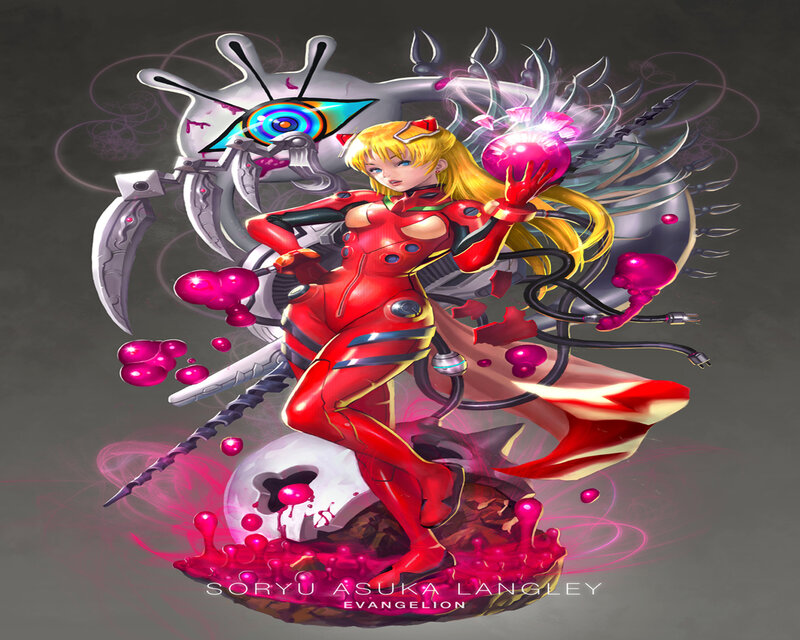 Female Character in Red Suit — Dramatic, Digital Art