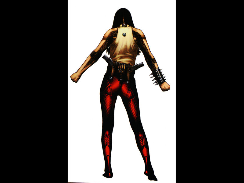 Female Character in Red Suit — Dramatic, Manga