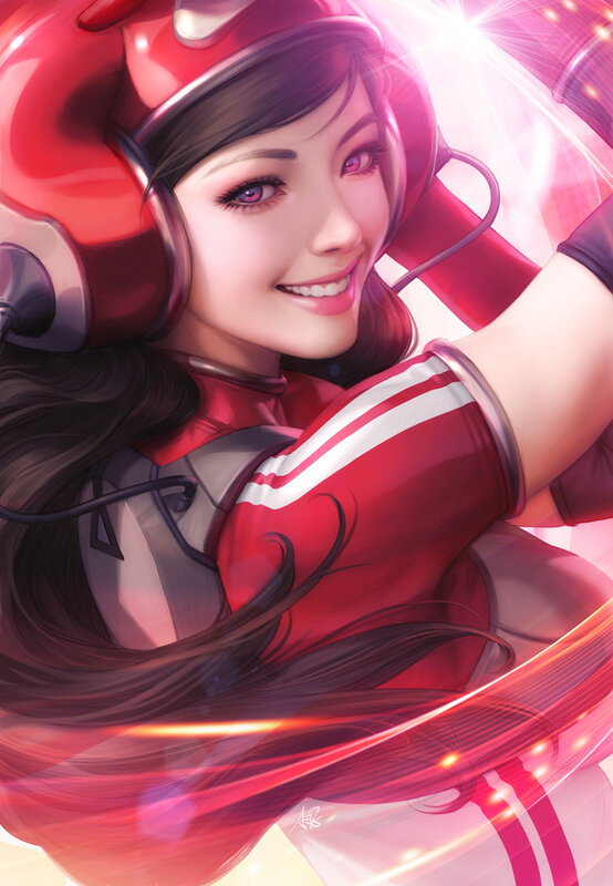 Female Character in Red Suit — Energetic