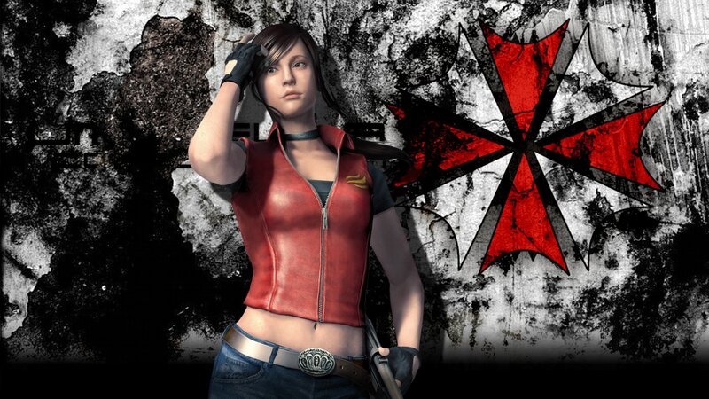 Female Character in Red Vest — Serious