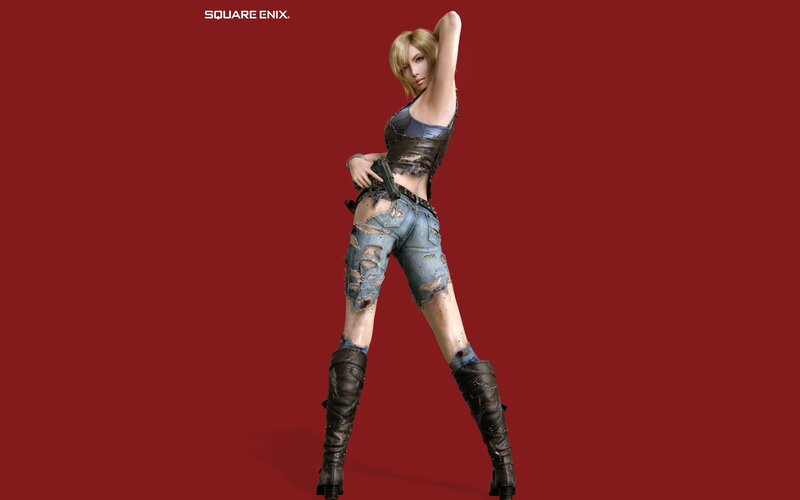 female character in ripped clothes