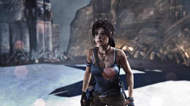 Female Character in Ruins — Gray, Dramatic, 3d Render, Tank Top