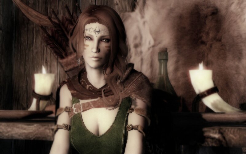 female character in rustic setting